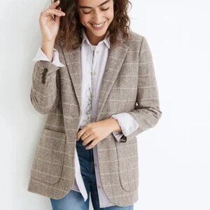 Madewell Plaid Check Wool Blazer